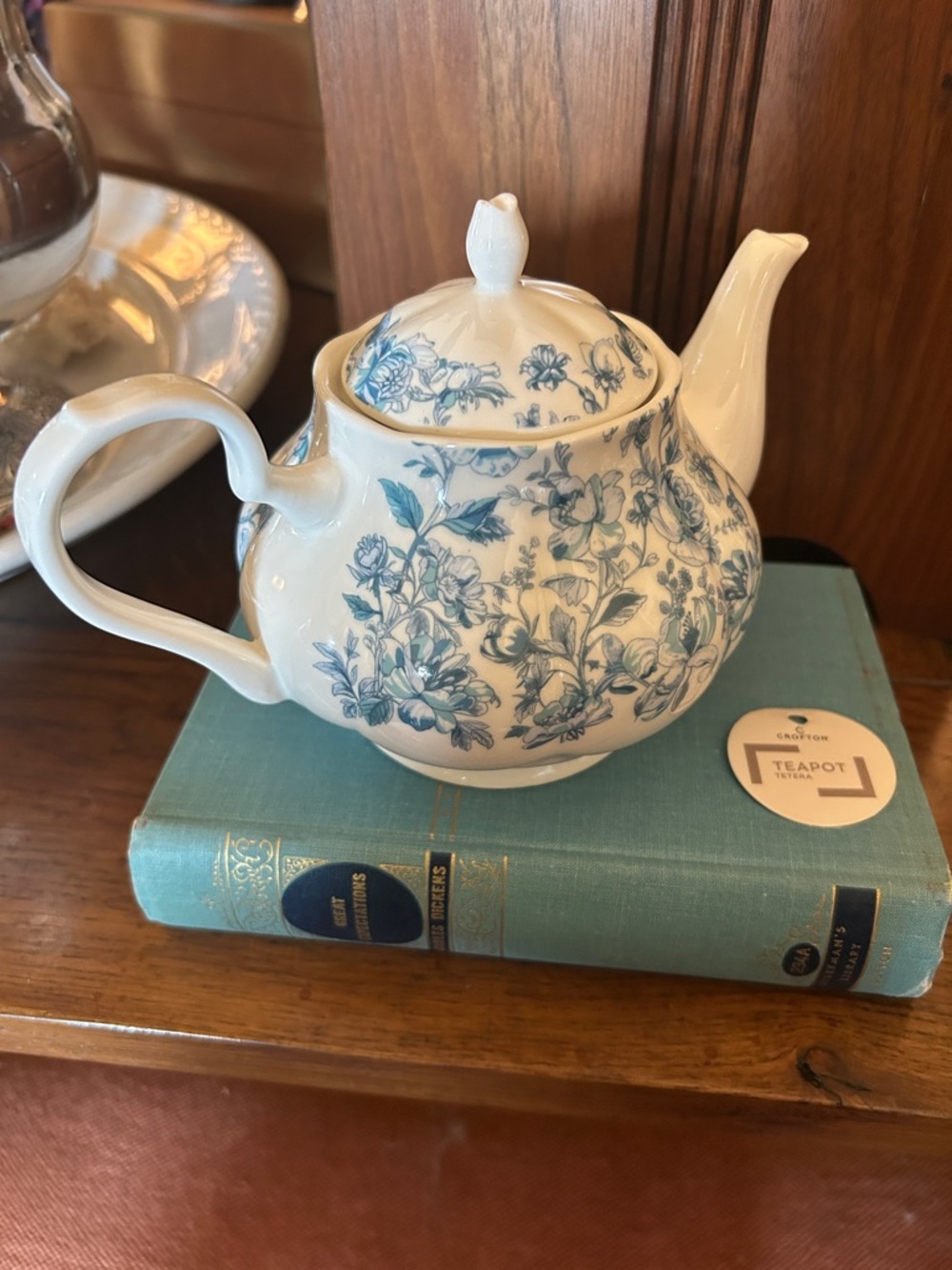 Crofton Floral Toile Teapot - Blue and White